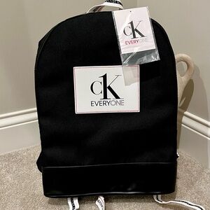 Calvin Klein Black Backpack with White Logo Patch